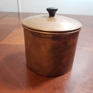 Vintage West Bend Solid Copper Pot w Lid Farmhouse Kitchen Canister